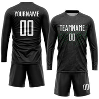 Custom Soccer Jersey - Black White-Neon Green Sublimation Uniform