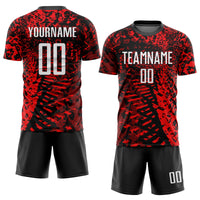 Custom Soccer Jersey - Red Black-White Sublimation Uniform