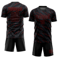Custom Soccer Jersey - Black Red Sublimation Uniform
