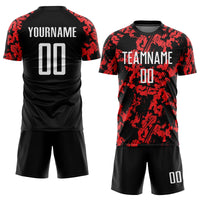 Custom Soccer Jersey - Red White-Black Sublimation Uniform