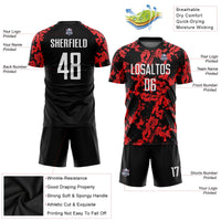 Custom Soccer Jersey - Red White-Black Sublimation Uniform
