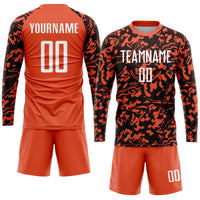 Custom Soccer Jersey - Orange White-Black Sublimation Uniform