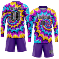 Custom Soccer Jersey - Tie Dye Black-White Sublimation Uniform