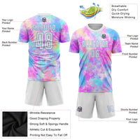 Custom Soccer Jersey - Tie Dye White-Light Blue Sublimation Uniform