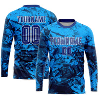 Custom Soccer Jersey - Tie Dye Royal-White Sublimation Uniform