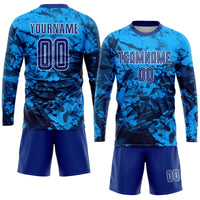 Custom Soccer Jersey - Tie Dye Royal-White Sublimation Uniform