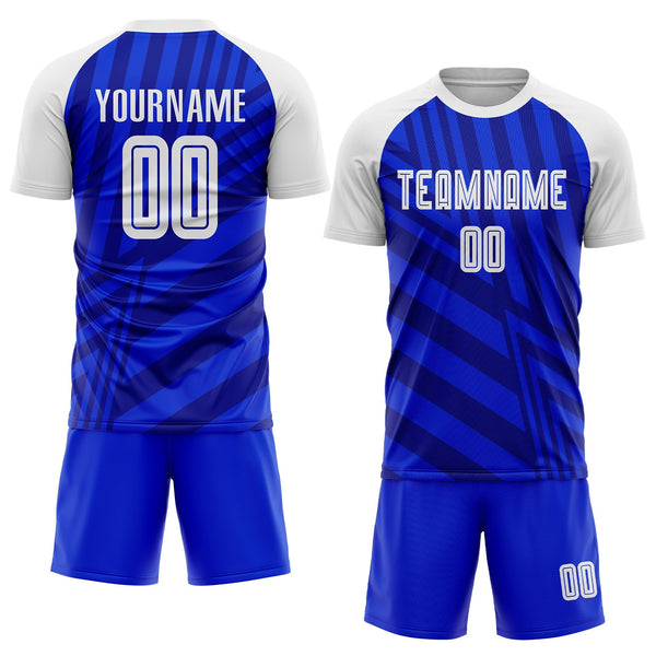 Custom Soccer Jersey - Royal White-Navy Sublimation Uniform