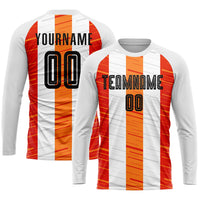Custom Soccer Jersey - White Black-Orange Sublimation Uniform