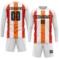 Custom Soccer Jersey - White Black-Orange Sublimation Uniform