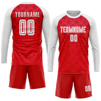 Custom Soccer Jersey - Red White Away Sublimation Uniform
