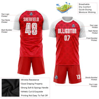 Custom Soccer Jersey - Red White Away Sublimation Uniform
