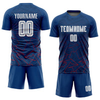 Custom Soccer Jersey - Royal White-Red Away Sublimation Uniform