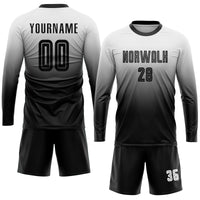 Custom Soccer Jersey - White Black Sublimation Fade Fashion Uniform