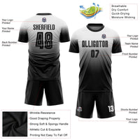 Custom Soccer Jersey - White Black Sublimation Fade Fashion Uniform