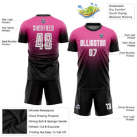 Custom Soccer Jersey - Pink White-Black Sublimation Fade Fashion Uniform