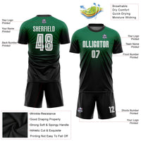 Custom Soccer Jersey - Kelly Green White-Black Sublimation Fade Fashion Uniform