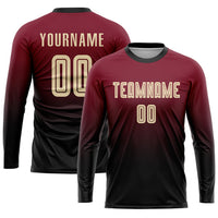 Custom Soccer Jersey - Crimson Cream-Black Sublimation Fade Fashion Uniform