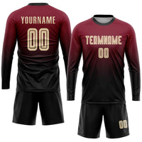 Custom Soccer Jersey - Crimson Cream-Black Sublimation Fade Fashion Uniform