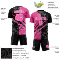 Custom Soccer Jersey - Graffiti Pattern Pink Black-White Scratch Sublimation Uniform