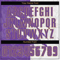 Custom Soccer Jersey - Graffiti Pattern Purple White-Old Gold Scratch Sublimation Uniform
