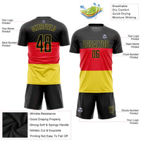 Custom Soccer Jersey - Red Black-Gold Sublimation German Flag Uniform
