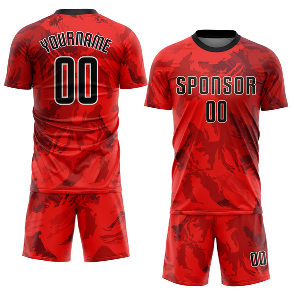 Custom Soccer Jersey - Red Black-White Sublimation Uniform