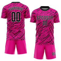 Custom Soccer Jersey - Pink Black-White Sublimation Uniform