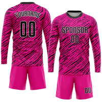 Custom Soccer Jersey - Pink Black-White Sublimation Uniform