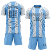Custom Soccer Jersey - Light Blue Black-White Sublimation Uniform