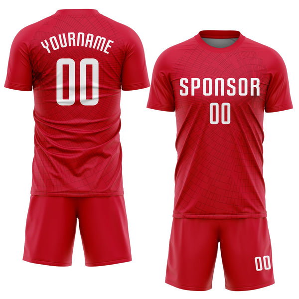 Custom Soccer Jersey - Red White Sublimation Uniform