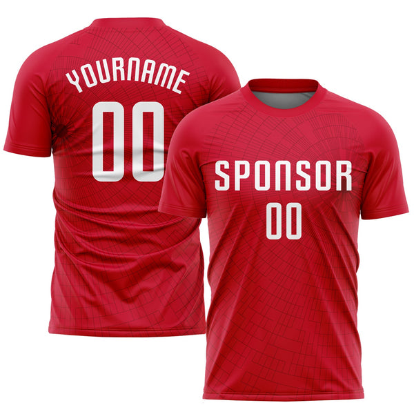 Custom Soccer Jersey - Red White Sublimation Uniform