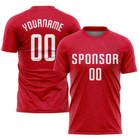 Custom Soccer Jersey - Red White Sublimation Uniform