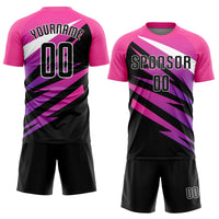 Custom Soccer Jersey - Pink Black-White Sublimation Uniform