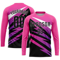 Custom Soccer Jersey - Pink Black-White Sublimation Uniform