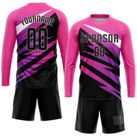 Custom Soccer Jersey - Pink Black-White Sublimation Uniform