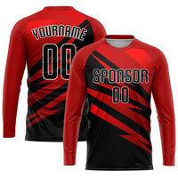 Custom Soccer Jersey - Red Black-White Sublimation Uniform