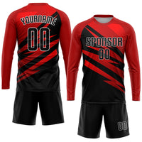 Custom Soccer Jersey - Red Black-White Sublimation Uniform