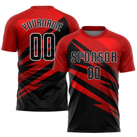 Custom Soccer Jersey - Red Black-White Sublimation Uniform