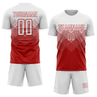 Custom Soccer Jersey - Red White Sublimation Uniform