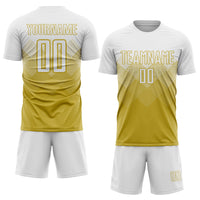 Custom Soccer Jersey - Old Gold White Sublimation Uniform
