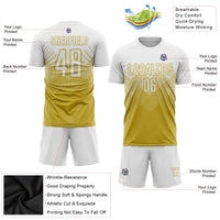 Custom Soccer Jersey - Old Gold White Sublimation Uniform