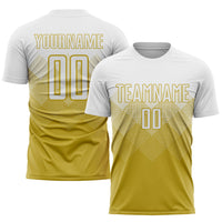 Custom Soccer Jersey - Old Gold White Sublimation Uniform