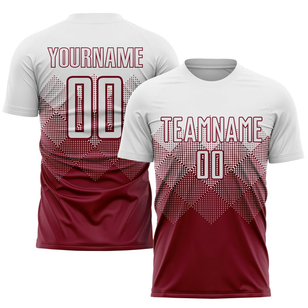 Custom Soccer Jersey - Crimson White Sublimation Uniform