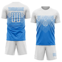 Custom Soccer Jersey - Powder Blue White Sublimation Uniform