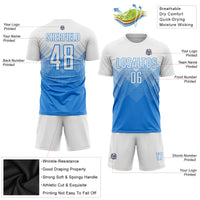 Custom Soccer Jersey - Powder Blue White Sublimation Uniform