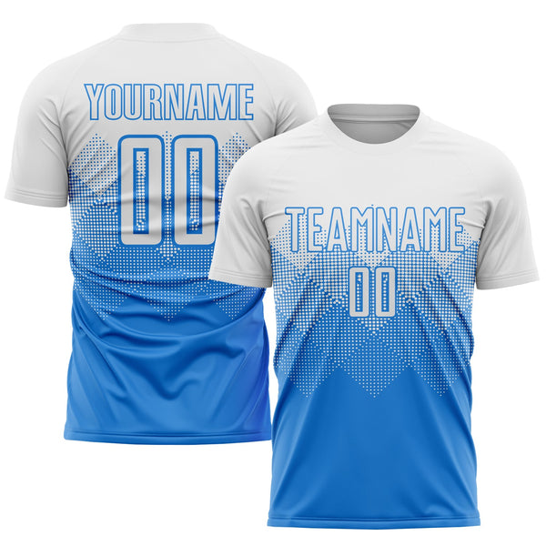 Custom Soccer Jersey - Powder Blue White Sublimation Uniform