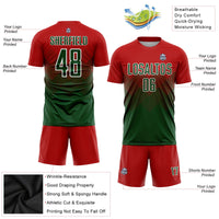 Custom Soccer Jersey - Red Green-White Sublimation Uniform