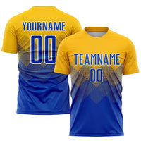 Custom Soccer Jersey - Gold Royal-White Sublimation Uniform