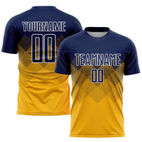 Custom Soccer Jersey - Gold Navy-White Sublimation Uniform