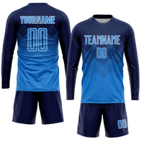 Custom Soccer Jersey - Navy Powder Blue-White Sublimation Uniform